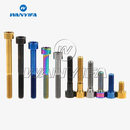 Wanyifa Titanium Ti Bolts M6 x 10 15 16 18 20 25 30 35 40 45 50 55 60 65mm Screw for Bicycle Headset Brake