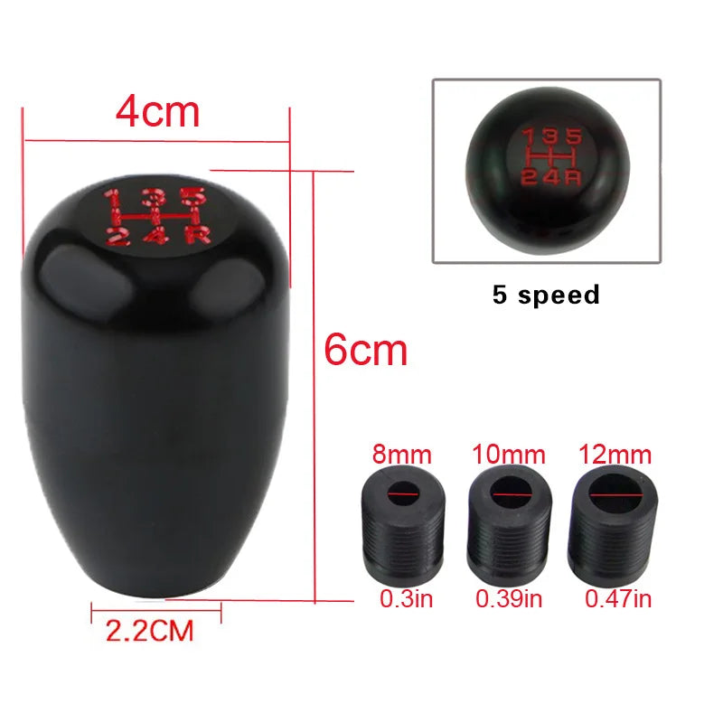 Stylish Universal 5speed Gear Shift Knob Stick Manual Transmission Universal Car Aluminum Extended Gear Shifter Gear Head Knob