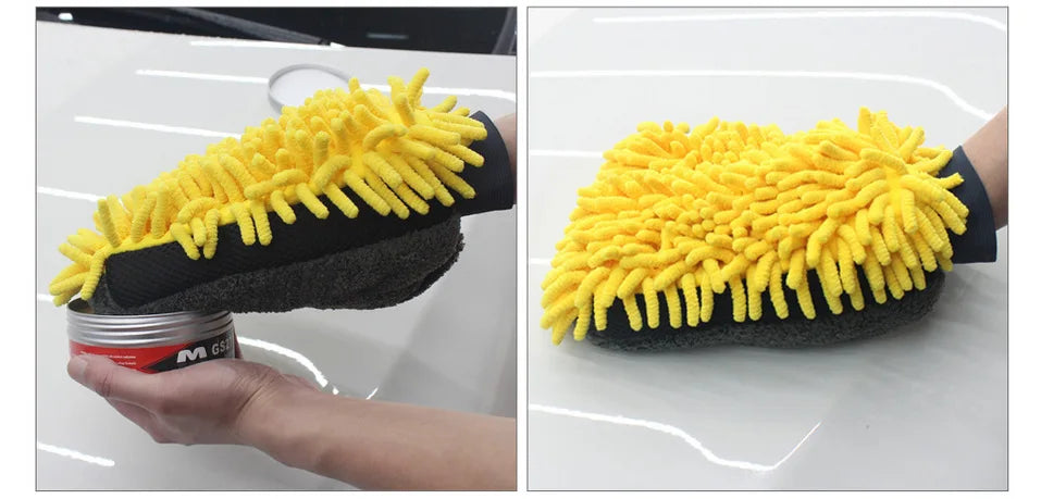 1PCS Waterproof Car Wash Microfiber Chenille Gloves Thick Car Cleaning Mitt Wax Detailing Brush Auto Care Double-faced Glove