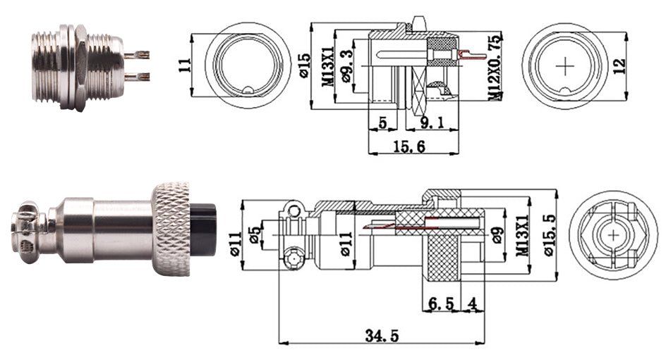 YIDI 5/10Set GX12 GX16 GX20 2 3 4 5 6 7 8 9 10 12 14 15 Broches Mâle Femelle Câble LC Aviator Aviation Connecteur Circulaire Prise 