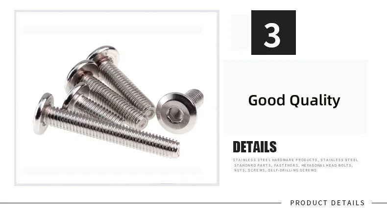 304 Stainless Steel  Inner Hex Screws Flat Bevel Hexagon Socket Machine Screw  Bolt Fastening Nail  M4 M5 M6 M8 M10