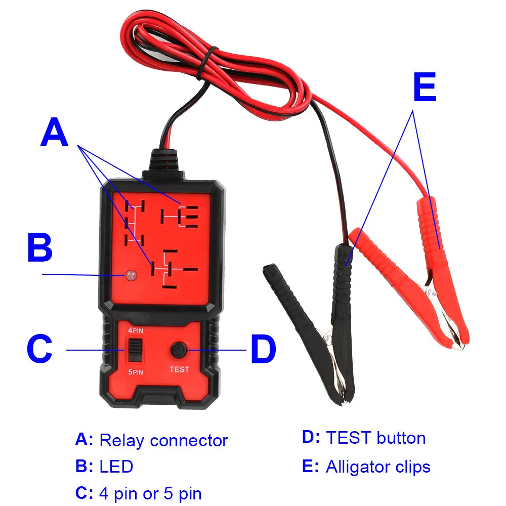 LED Indicator Light Car Battery Checker Electronic Test Car Relay Tester Diagnostic Tools Automotive Accessories Universal 12V