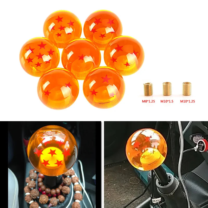 Universal Auto Shift Knob RARE Star BALL Z Orange BALL 54mm Diameter Gear SHIFT KNOB 1-7 STARS