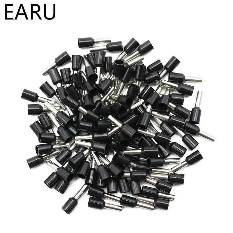 1000pcs/Pack E0508 E7508 E1008 E1508 E2508 Insulated Ferrules Terminal Block Cord End Wire Connector Electrical Crimp Terminator