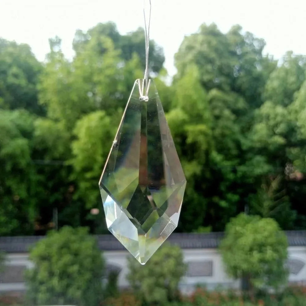 Excellent K9 Crystal Prism Clear Faceted Glass Arrow Chandelier Crystal Hanging Ornaments DIY Suncatcher Pendants Rainbow Maker