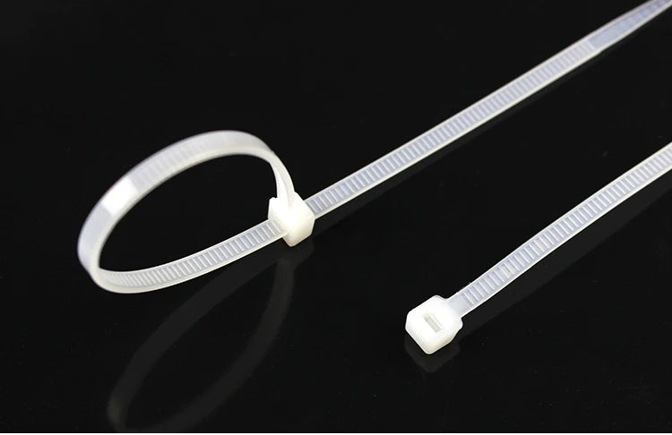 100pcs/bag cable tie Self-locking plastic nylon tie White Organiser Fasten Cable Wire Cable Zip Ties