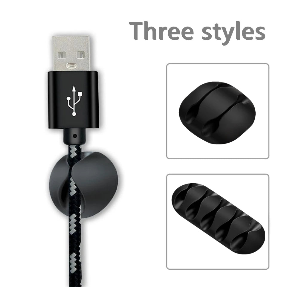 2021 NEW USB Cable Organizer Silicone Cable Winder Desktop Tidy Management Clips Cable Holder for Mouse Headphone Wire Organizer