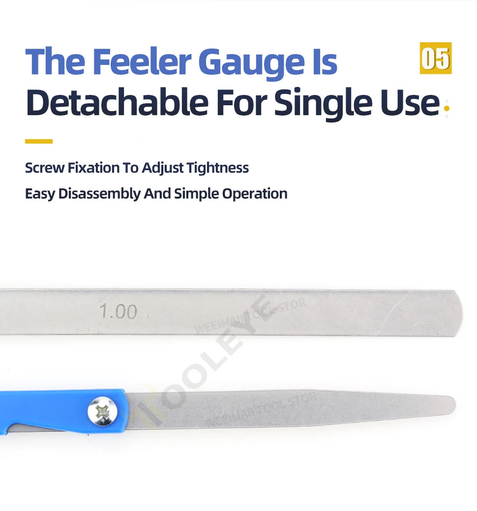 100B17 Feeler Gauge Metric Size 0.02-1mm Thickness Gauge Set Valves Foliage of Valves Spark Plug Gap For Measurement Probe Gap