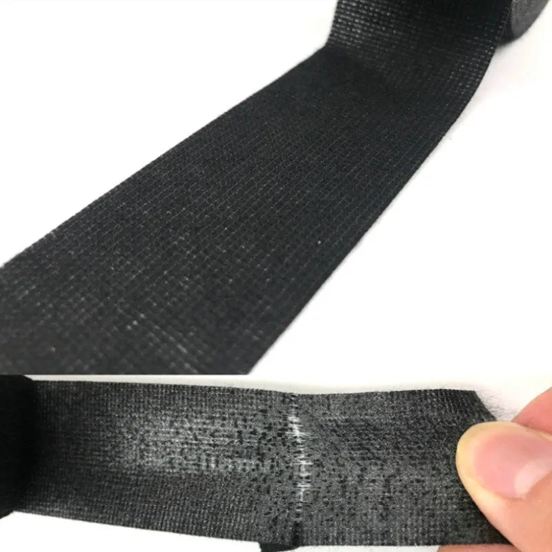 A Roll 25M Adhesive Cloth Fabric Tape Cable Looms Wiring Harness For Car Auto Black Wiring Harness - ToolFlx