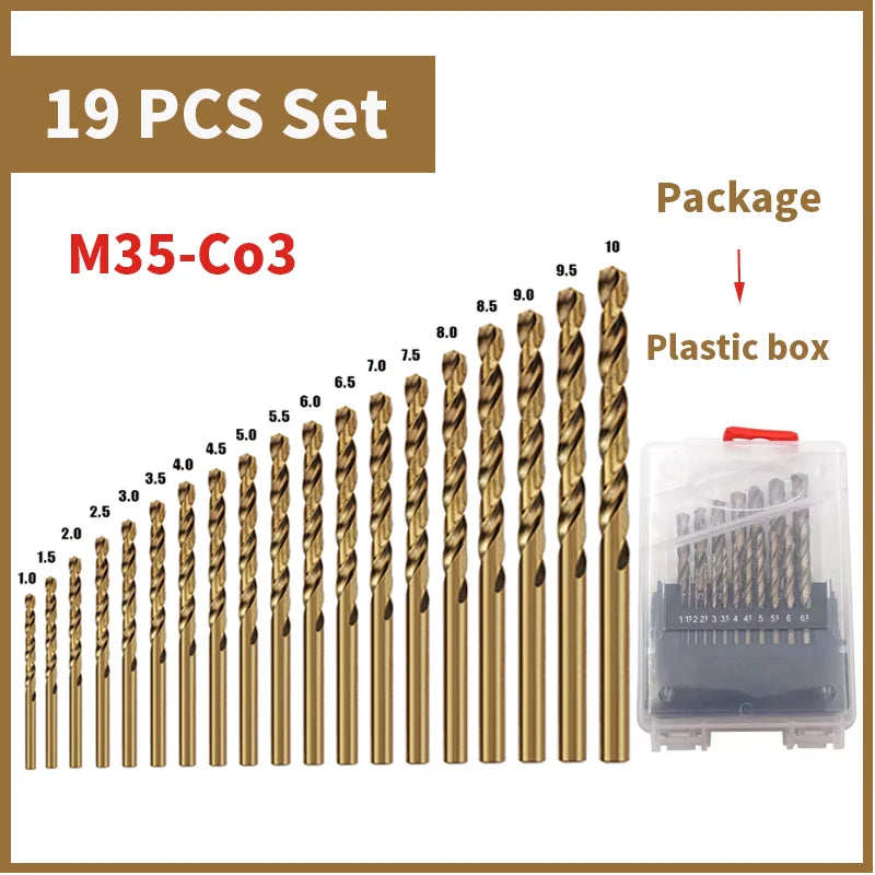 Cobalt High Speed Steel Twist Drill Bit M35 Stainless Steel Tool Set Of Drills Accessories For Metal Stainless Steel Drilling