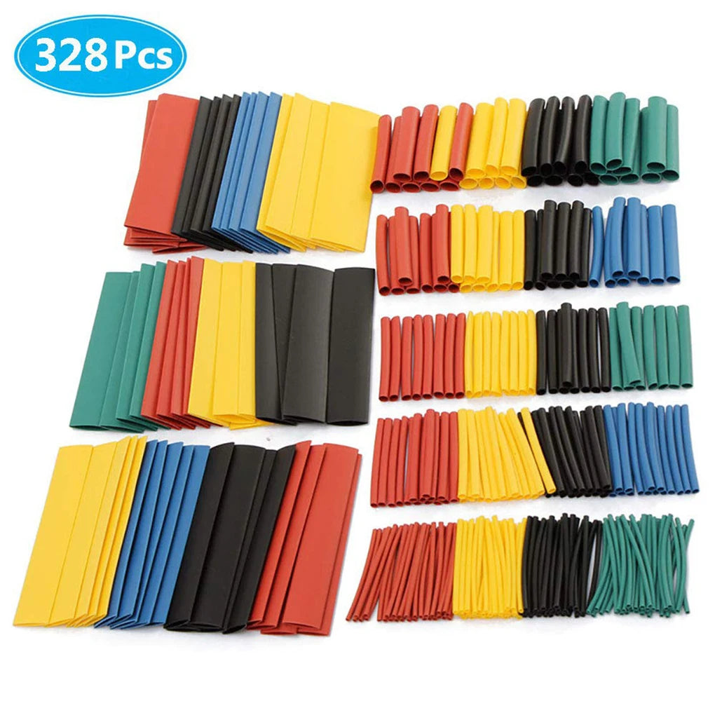 127/164PCS Assorted Electrical Wire Terminals Insulated Crimp Connector Spade Ring Set Heat Shrink Sleeving Tube Wire