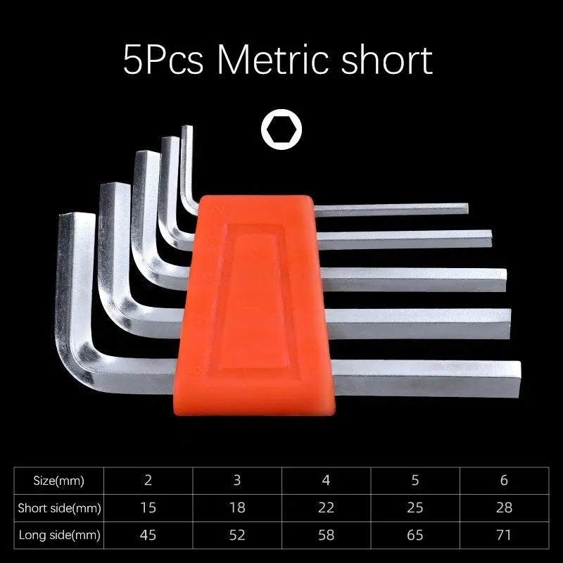 5/8/11 Pcs Allen Wrench Metric Wrench Inch Wrench L Wrench Size Allen Key Short Arm Tool Set Easy To Carry In The Pocket