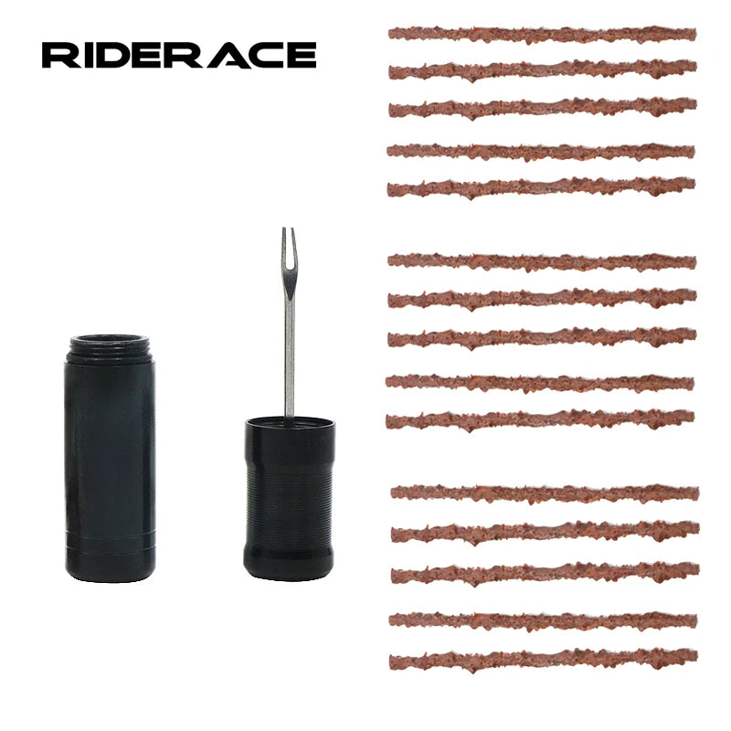 Fahrradreifen-Reparatur-Werkzeug, Gummistreifen, Fahrradreifen-Bohrer, MTB, Rennrad, Tubeless-Tool, dringendes kleberfreies Reparatur-Gummistreifen-Set 