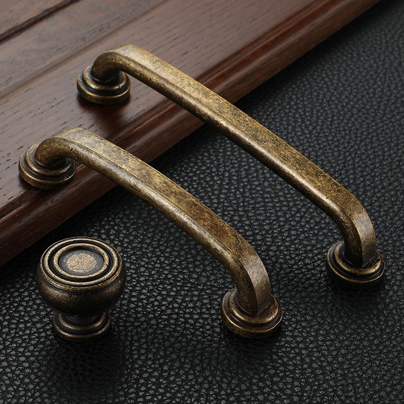 YUTOKO Retro Cupboard Pull Handles Metal Antique Brass Wardrobe 128mm Kitchen Drawer Cabinet Door Handle Furniture Knobs