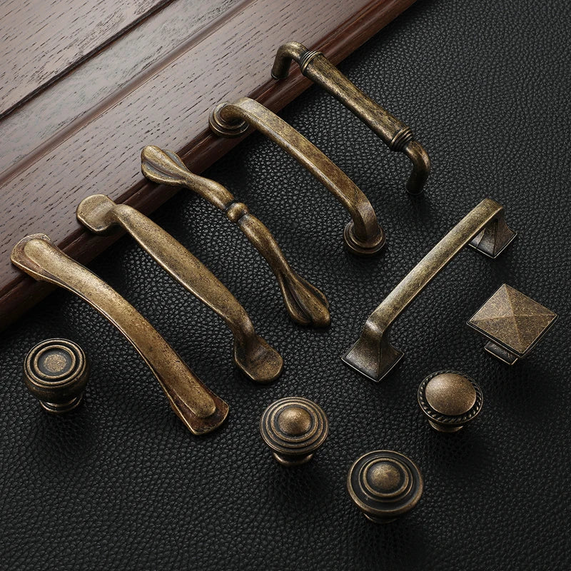 YUTOKO Retro Cupboard Pull Handles Metal Antique Brass Wardrobe 128mm Kitchen Drawer Cabinet Door Handle Furniture Knobs