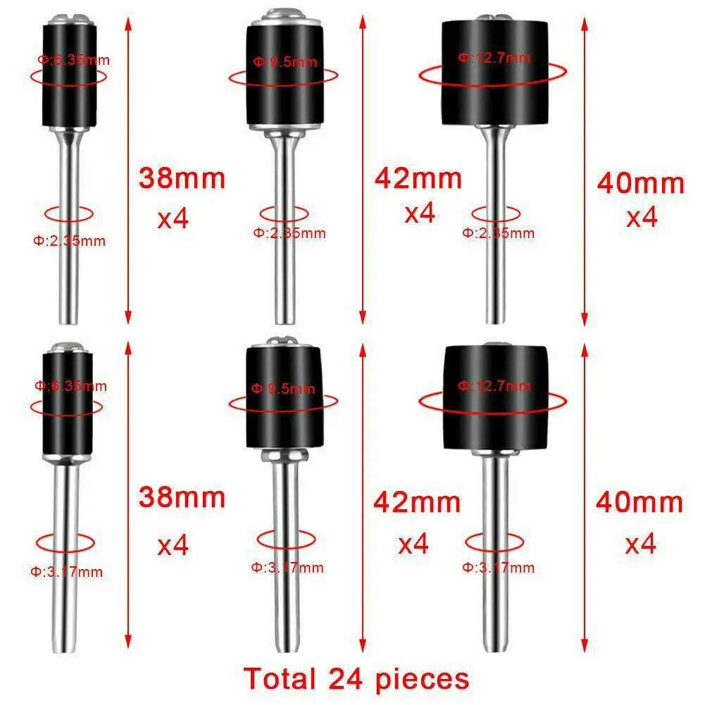 384-teiliges Trommel-Schleifset, Schleifpapierrolle für Nagelbohrer, Dremel-Set, Zubehör, Drehwerkzeug-Set, Hülsenkörnung, Dorn 