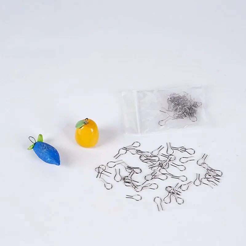 100pcs High Temperature Resistant Material Hanging Burning Needle Ring Ceramic Jewelry Hanging Burning Tool U-shaped Hook