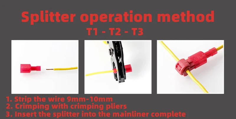 20pcs red T-shaped terminal blocks, wire and cable connection clamps, quick and non-stripping plugs, cable connectors Home