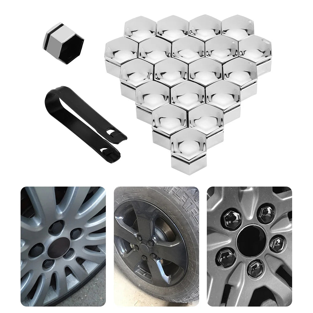 20Pcs Car Wheel Nut Caps Auto Hub Screw Cover 17mm 19mm 21mm Bolt Rims Exterior Decoration Special Socket Protection Dust Proof