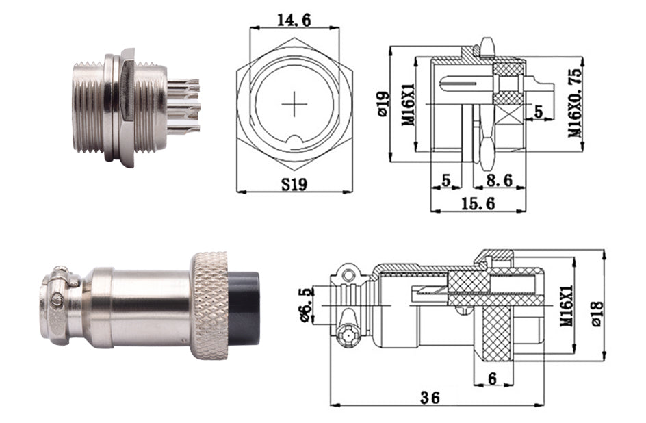 YIDI 5/10Set GX12 GX16 GX20 2 3 4 5 6 7 8 9 10 12 14 15 Pin Male Female Lc Cable Aviator Aviation Circular Connector Plug Socket