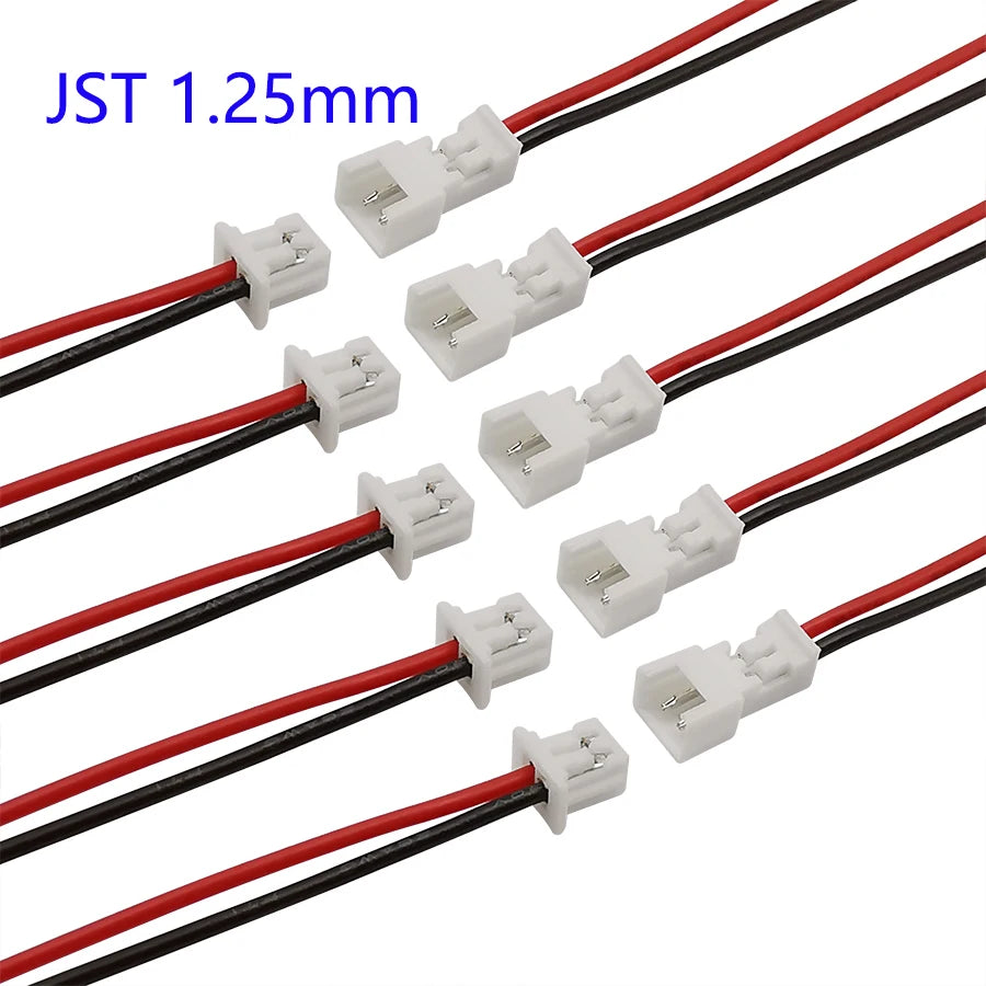 10/5/2 Pairs Small Mini JST 1.25mm PH2.0 XH2.54 2 Pin Male Female Plug Jack Connector Cable JST 1.25/2.0/2.54 2P Electronic Wire