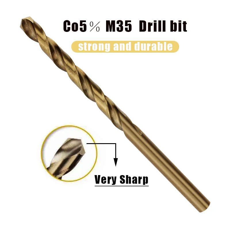 Cobalt High Speed Steel Twist Drill Bit M35 Stainless Steel Tool Set Of Drills Accessories For Metal Stainless Steel Drilling