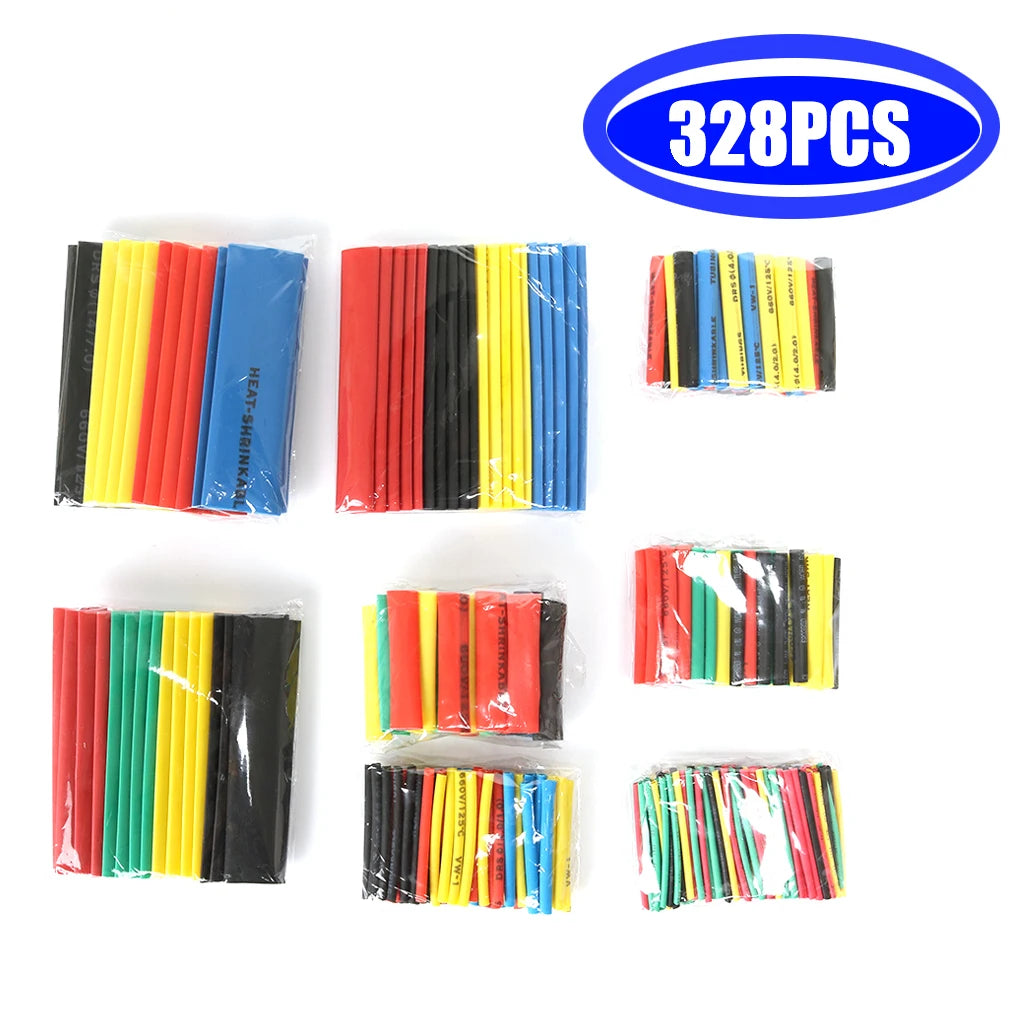 127/164PCS Assorted Electrical Wire Terminals Insulated Crimp Connector Spade Ring Set Heat Shrink Sleeving Tube Wire