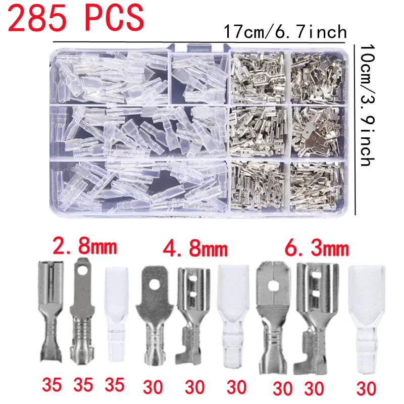 Boxed Crimp Terminal,Electrical Connector,U/O Shaped,Splicing Termination 2.8/4.8/6.3mm,Wire Connector,Cable Termination Pliers