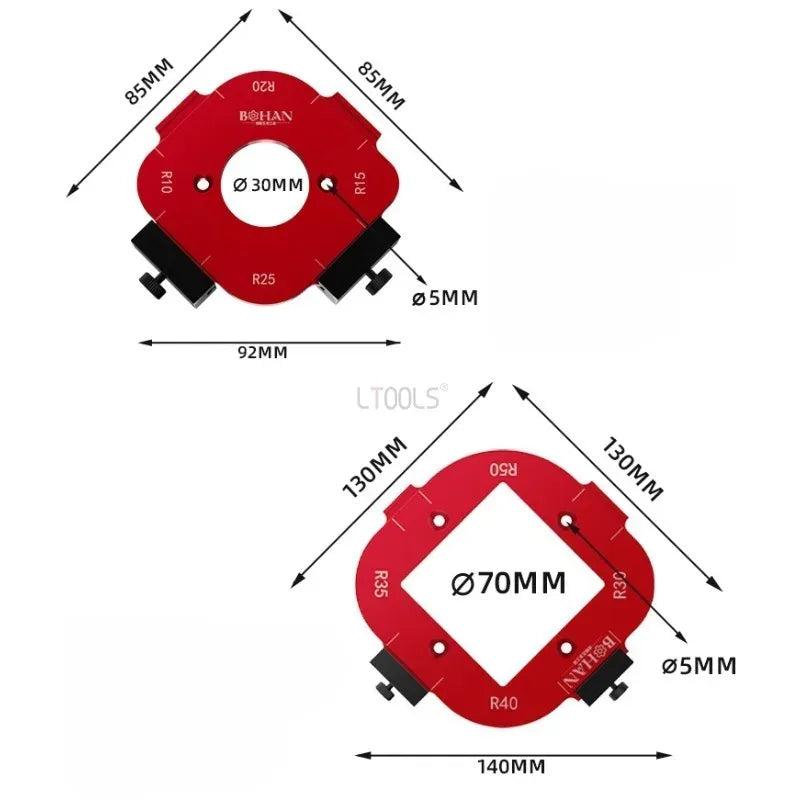 Trimming Machine Cutting Fillet Template R-angle Arc Template for Woodworking Electric Router Slotting Wardrobe Woodboard Tools