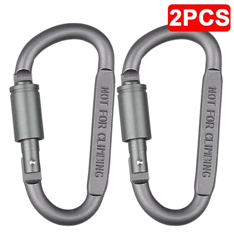 Tactical Steel D Keychain Shape Hook Buckle Clip Climbing Army Carabiner Hanging Fit Outdoor Camping Survival Edc Caribiner