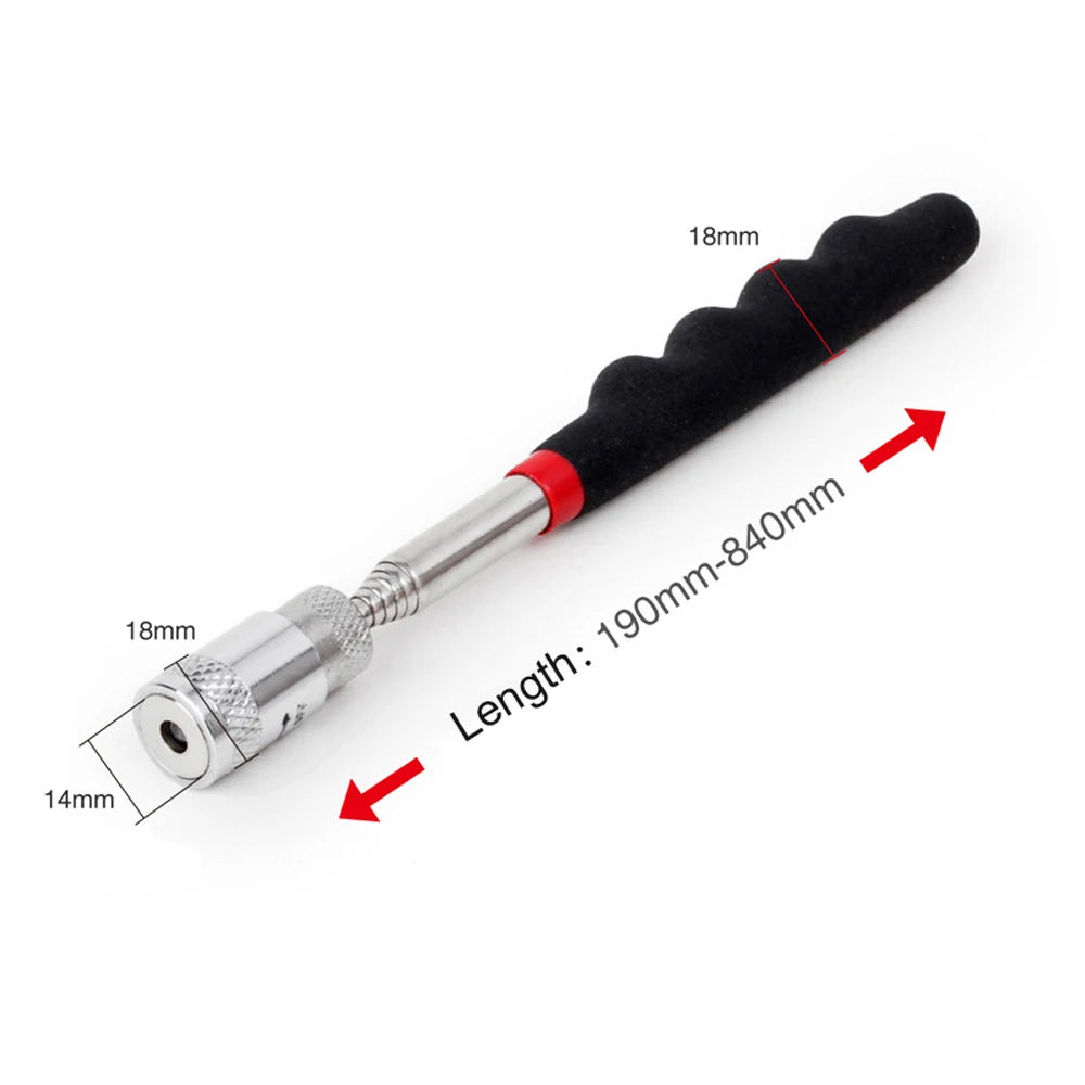 Telescopic Magnetic Pen with Light Mini Portable Magnet Pick Up Tool Extendable Pickup Rod Stick for Picking Up Screws Nut Bolt