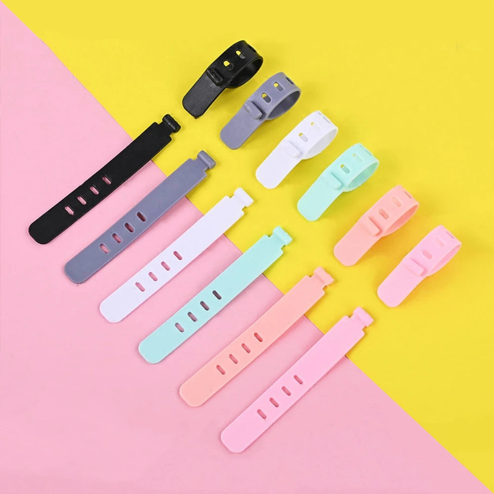 4/12/20PCS Cable Organizer Ties Clip Charger Cord Management Silicone Wire Manager Mouse Earphone Holder Data Line Winder Straps