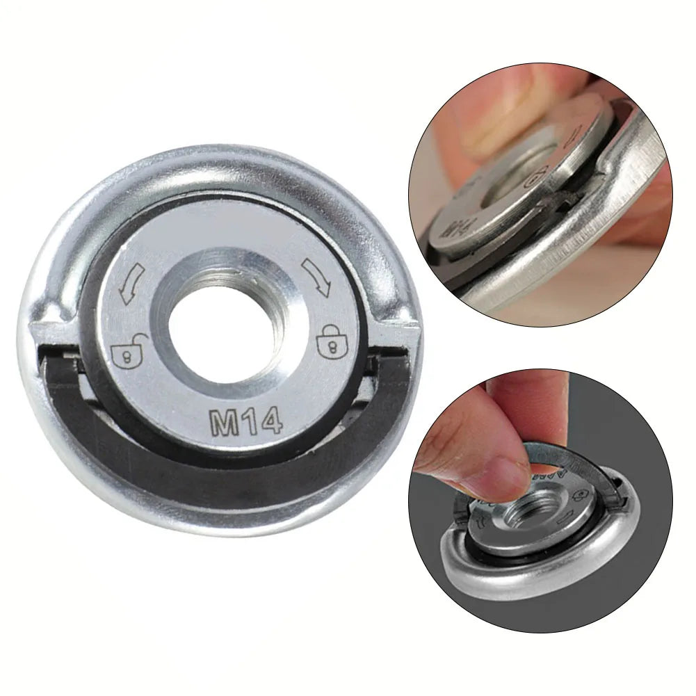 1pcs Quick Release Flange Nut M14 Thread Angle Grinder Flange Nut Power Chuck Pressing Plate For Diamond Cutting Disks