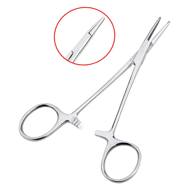 Hand Tool Hemostatic Forceps Pet Hair Clamp Fishing Locking Pliers Epilation Tools Curved Straight Tip 12.5 16 18cm