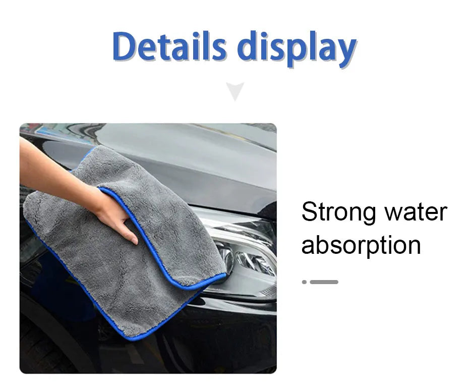 SEAMETAL 1200GSM Car Wash Microfiber Towel 40x40cm Car Detailing Drying Auto Washing Cloth Micro Fiber Rags for Car Accessories