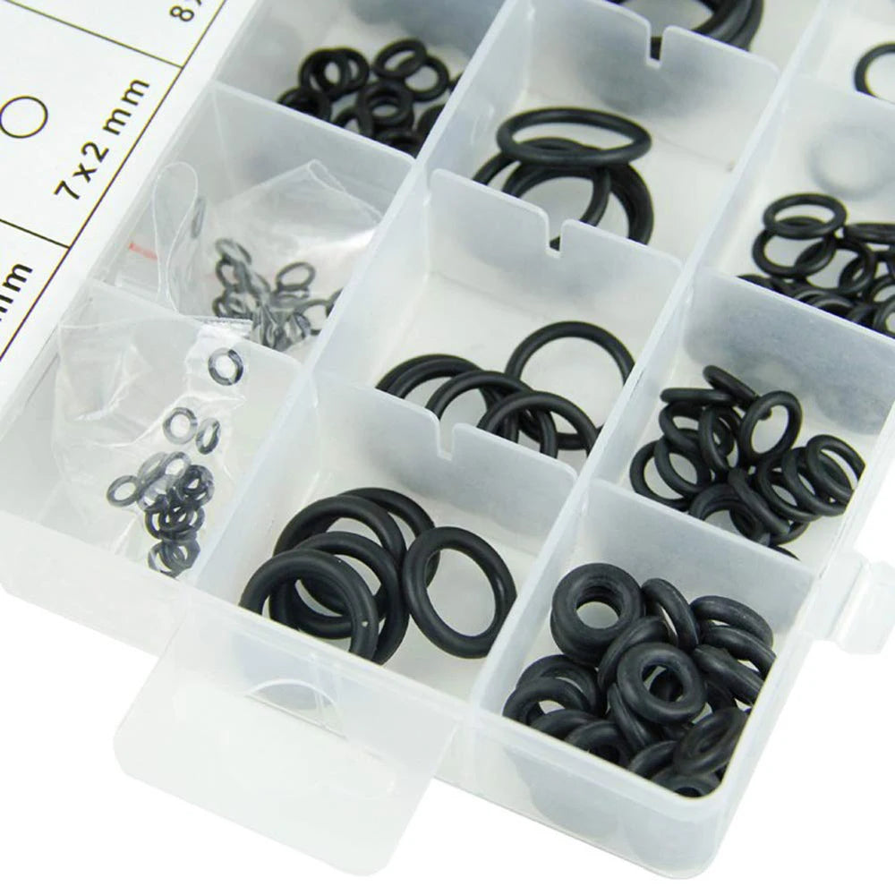 419/225PCS Rubber O-Ring Assortment Kit Buna-N Gasket Sealing Replacement O-Rings 32 Metric Sizes for Plumbing Faucet Repair