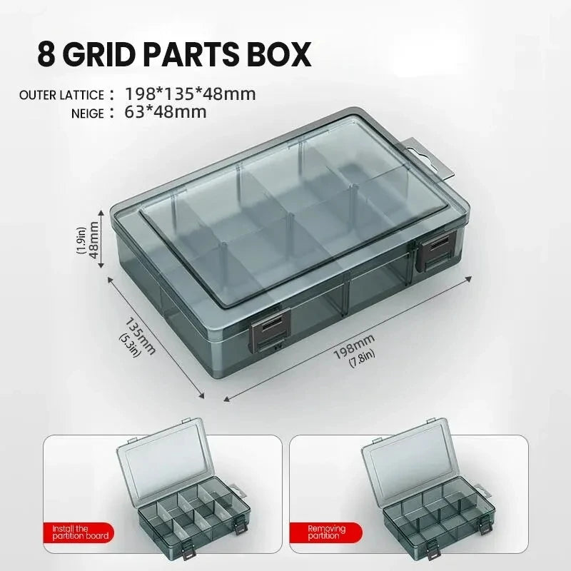 AIRAJ Plastic Tool Parts Box Storage Screw Box Tool Classification Electronic Component Drill Bit Accessories Thickened Grid Box