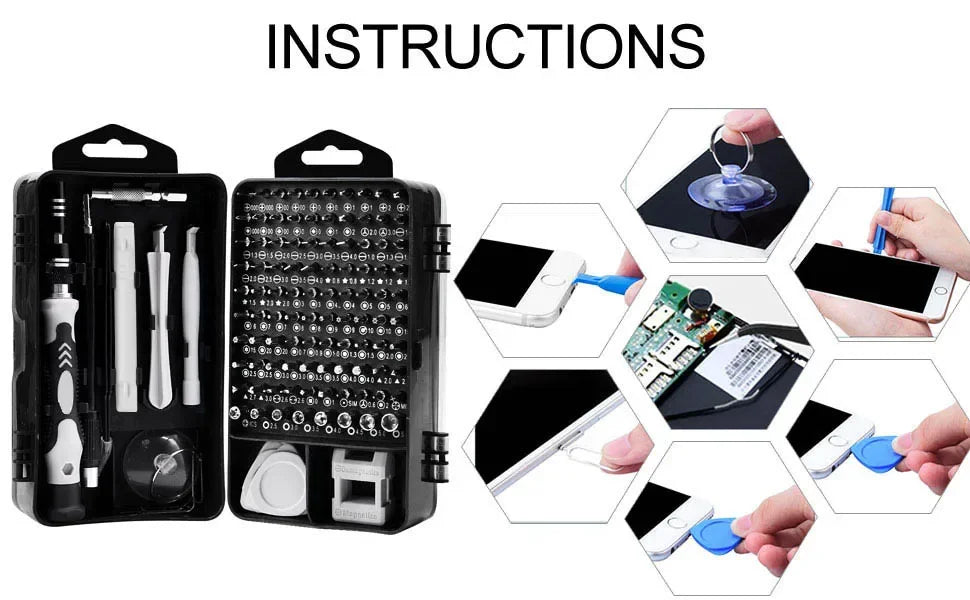 115 in 1 multi-function screwdriver set watch dismantling machine repair screw screwdriver special screwdriver tool set