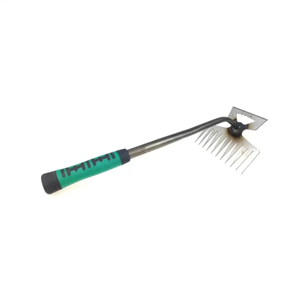 2 In 1 Garden Rake Manual Weed Grass Rooting Tool Puller Shovel 5/6/11 Tooth Weeding Removal Hand Gardening Loose Soil Tool