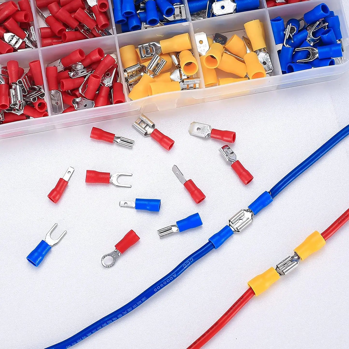 280pcs Wire Connector Kit Male Female Insulated Terminals Cold Crimp Terminals Assorted Crimp Terminals Spade Butt Connector Kit - ToolFlx