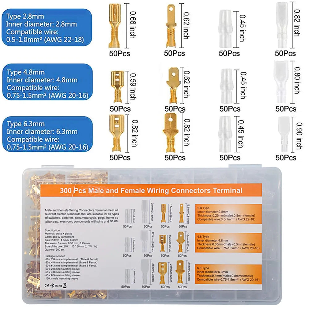 WOZOBUY SN-48B Pin Crimping Tools 2.8/4.8/6.3mm 22-13AWG Crimper 0.5-2.5 mm² for Car Terminals Sets Wire Electrical Hand Tools