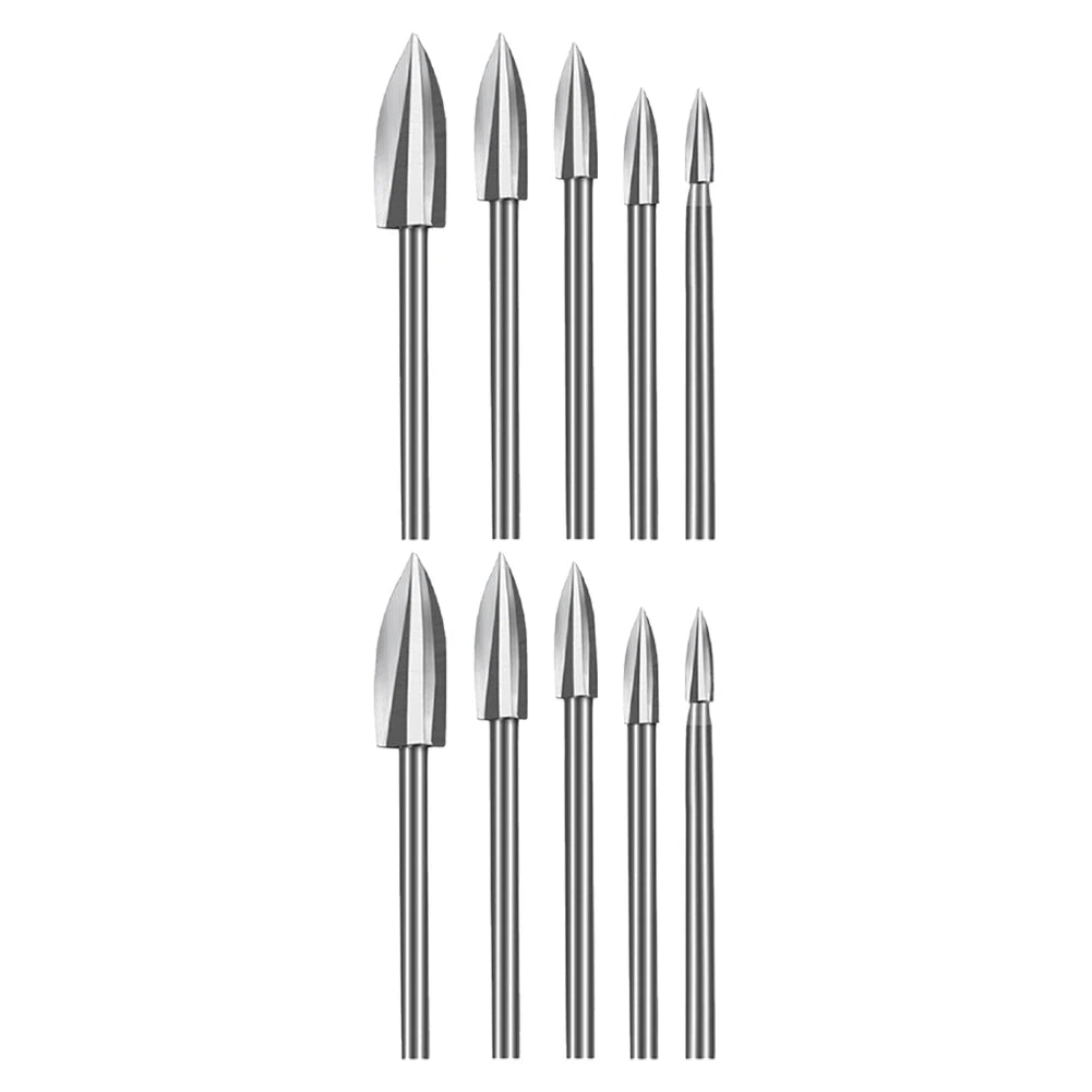 10Pcs Wood Carving Drill Bits Set For Dremel Rotary Tool Engraving Drill Accessories Milling Bit Grinding Woodworking Tool