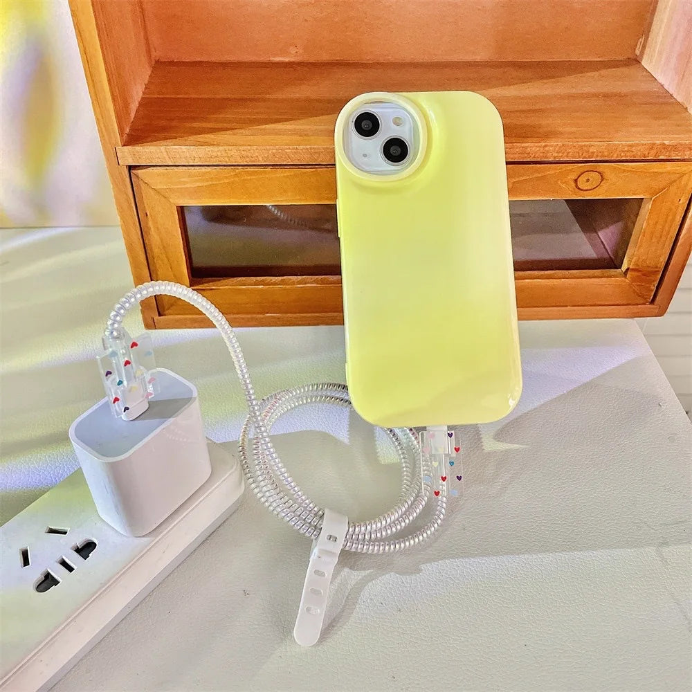 Cute Heart Case For Apple 18w/20w charger protective case is applicable to iPhone 14/13 data cable head protector Shell Sleeve