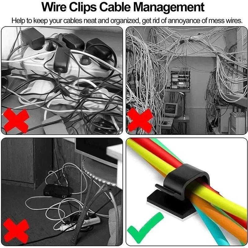 10/20/30/40 Stück Kabel-Organizer-Clips für USB-Ladedatenleitungen Spulenwickler Wandmontierter Kabelhalter Selbstklebender Kabelclip 