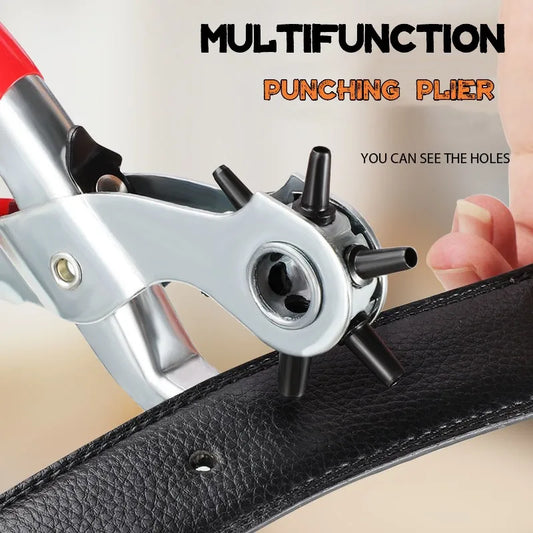 Multi-function Leather Belt Hole Punch Plier Useful Round Hole Punching Machine Watchband Strap Leathercraft Household Hand Tool