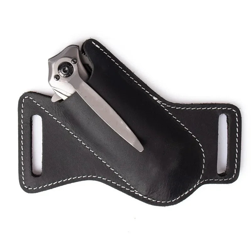 1 stücke Leder Anti-kratz Lagerung Scheide Klapp Flick Messer Taille Gürtel Clip Halter Tasche Messer Pack Werkzeuge für Camping 