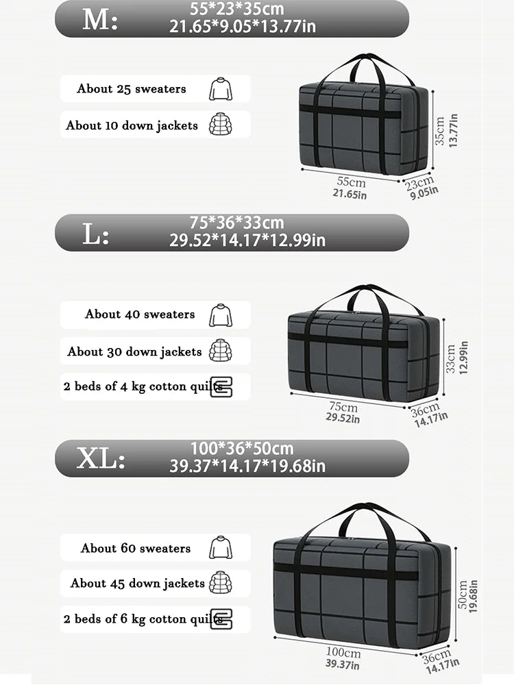 1PC Large Capacity and Super Load-bearing Black Composite Material Storage Bag, Dustproof and Moisture-proof with Zipper - ToolFlx