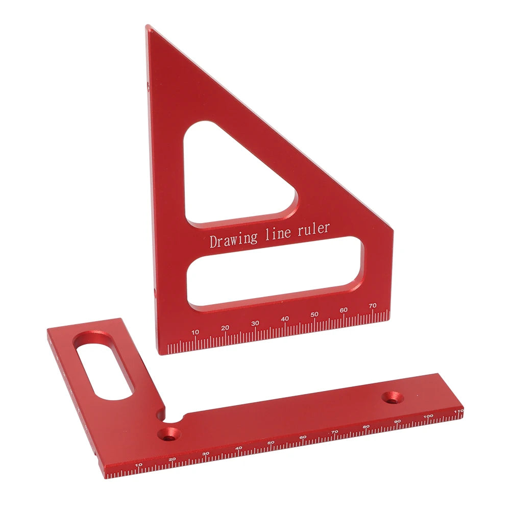 Woodworking Square Protractor Aluminum Alloy Miter Triangle Ruler High Precision Layout Measuring Tool for Engineer Carpent