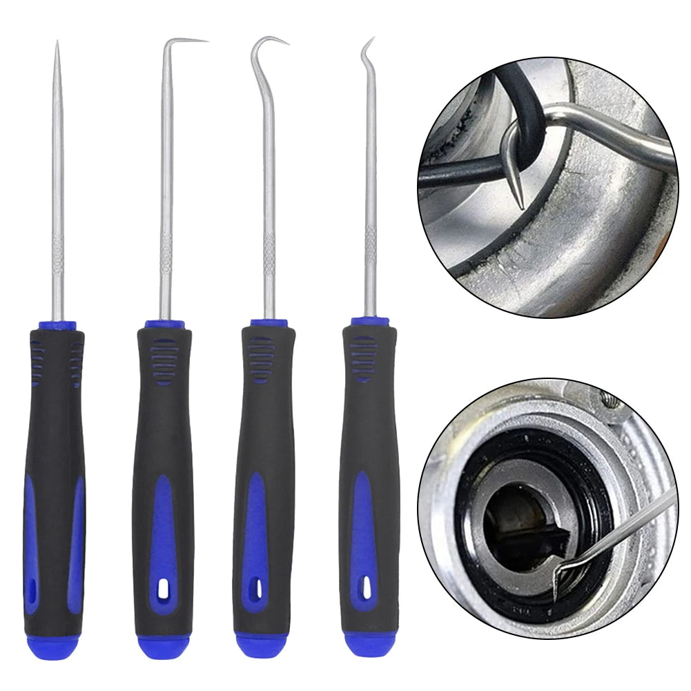 4Pcs Car Oil Seal Screwdrivers Set Car Auto Oil Seal O-Ring Seal Gasket Pick Puller Remover Pick Hooks Tools Car Repair Tools - ToolFlx