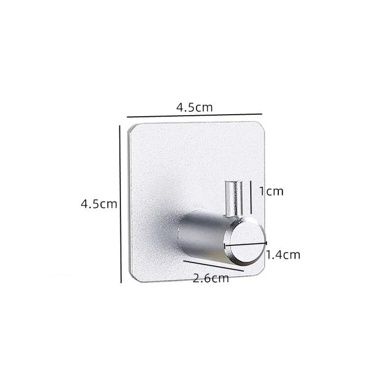 Self Adhesive Home Kitchen Wall Door Hook Key Rack Kitchen Towel Hanger Aluminum Towel Coat Robe Hook Bathroom Accessories